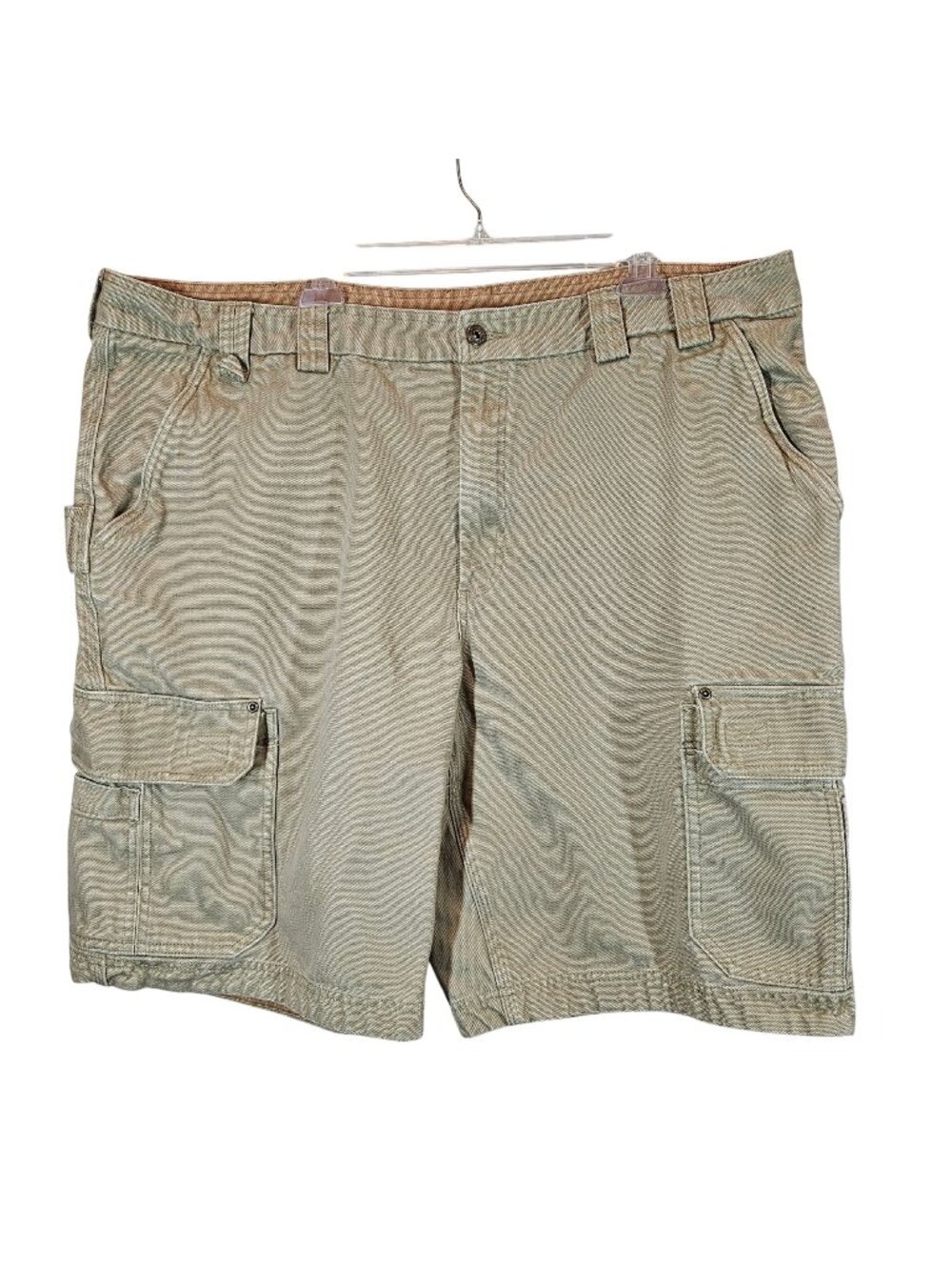 Duluth Trading Co. Mens Cargo Shorts 46 Beige 100% Cotton Rugged Hiking Vacation